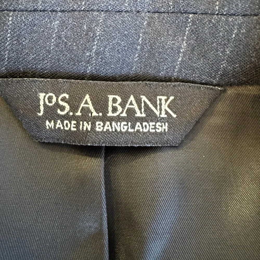 Joseph Jos A Bank Men Wool Cashmere Gray Sport Suit Jacket Blazer Pin Stripe 41L